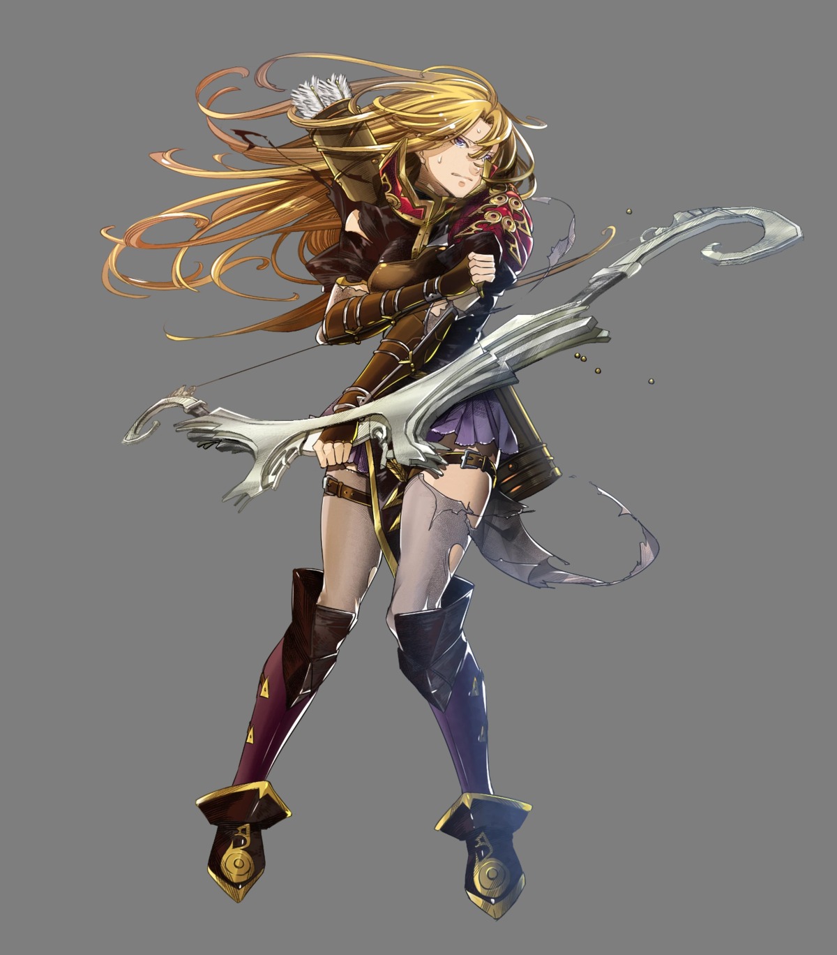 clarisse_(fire_emblem), fire_emblem, fire_emblem:_shin_monshou_no_nazo, fire_emblem_heroes, kuraine, nintendo, thighhighs, torn_clothes, transparent_png, weapon, yura
