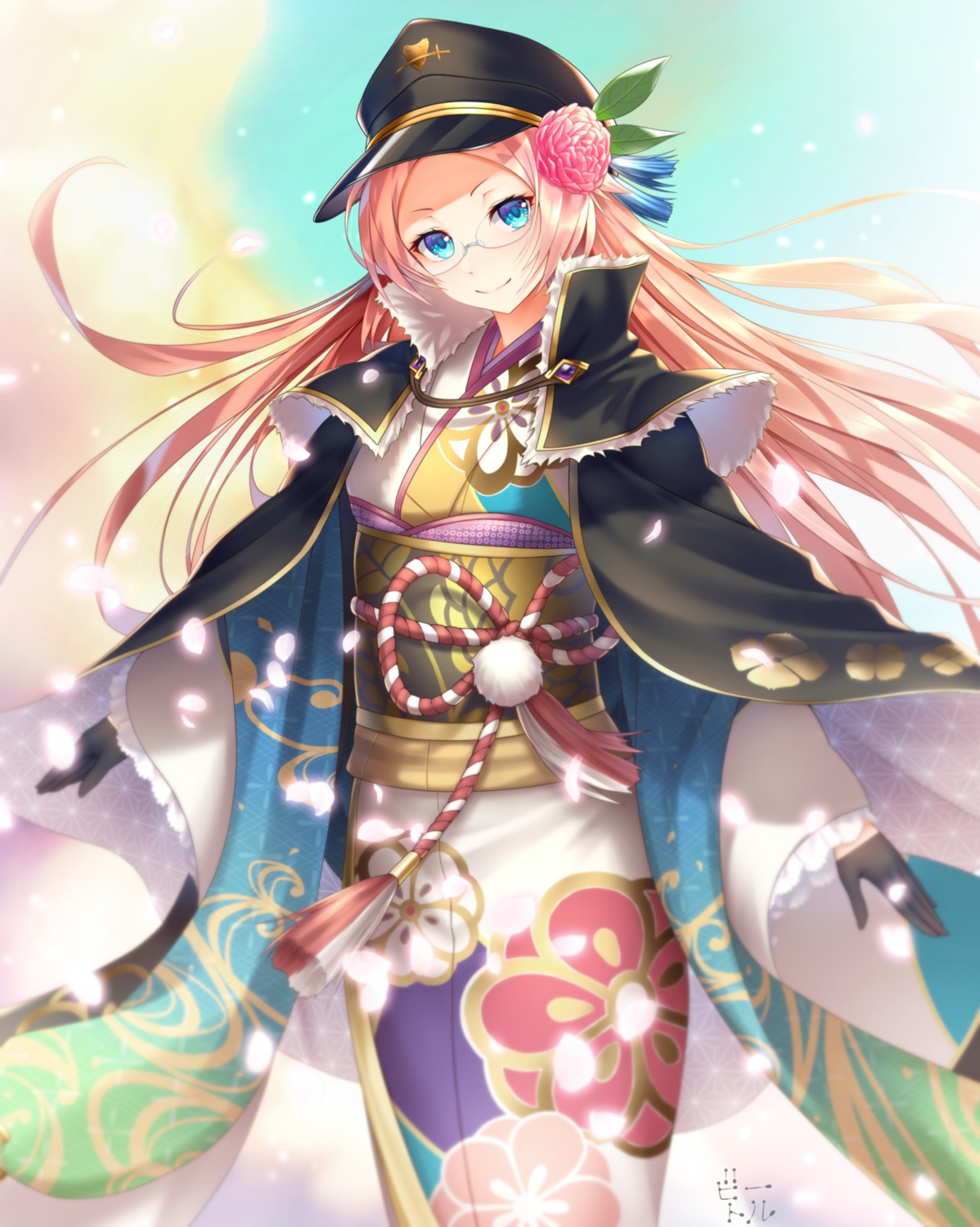 bettle_(b_s_a_n), iris_(sennen_sensou_aigis), kimono, megane, sennen_sensou_aigis