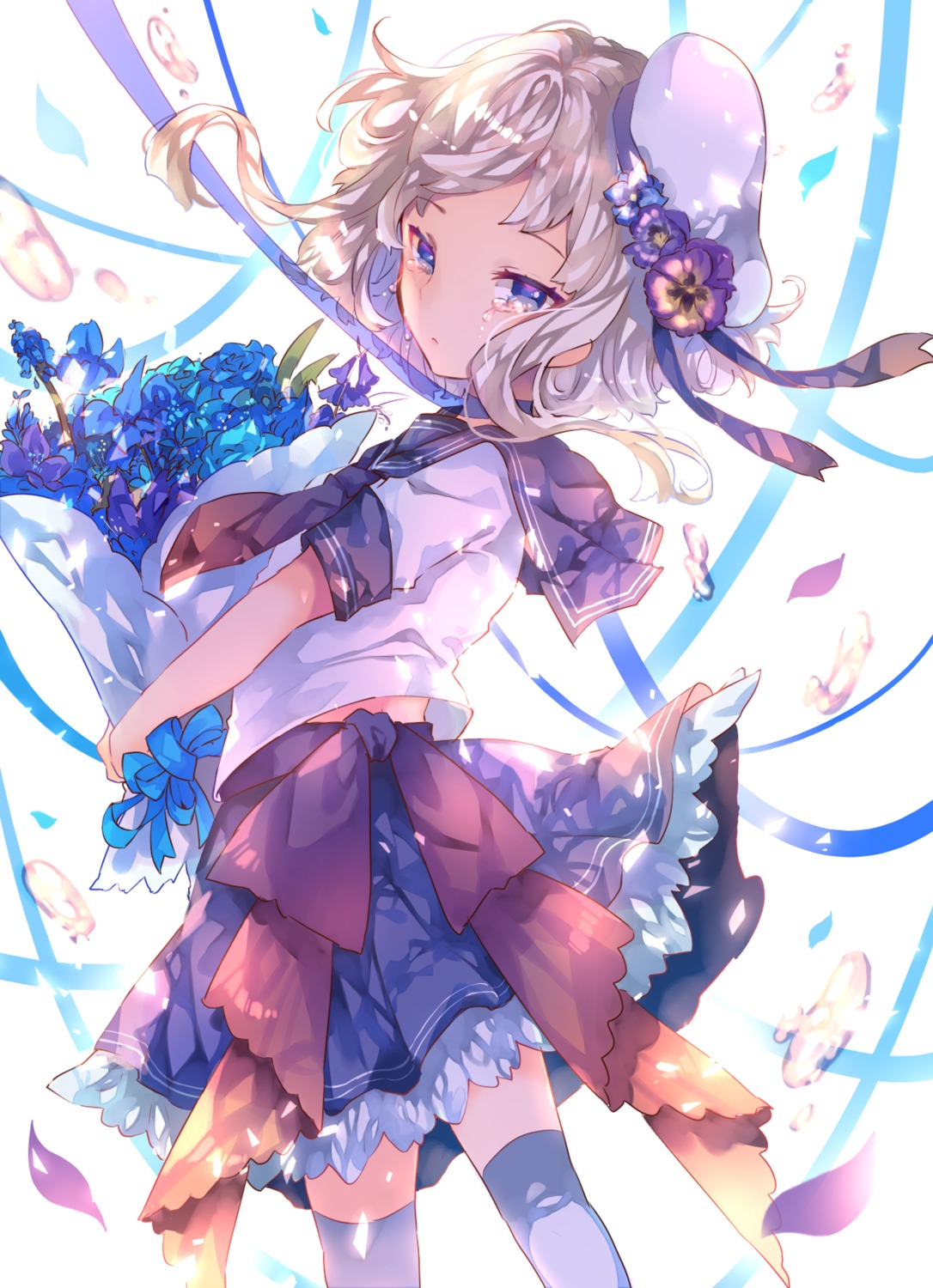 seifuku, skirt_lift, sweetroad, thighhighs