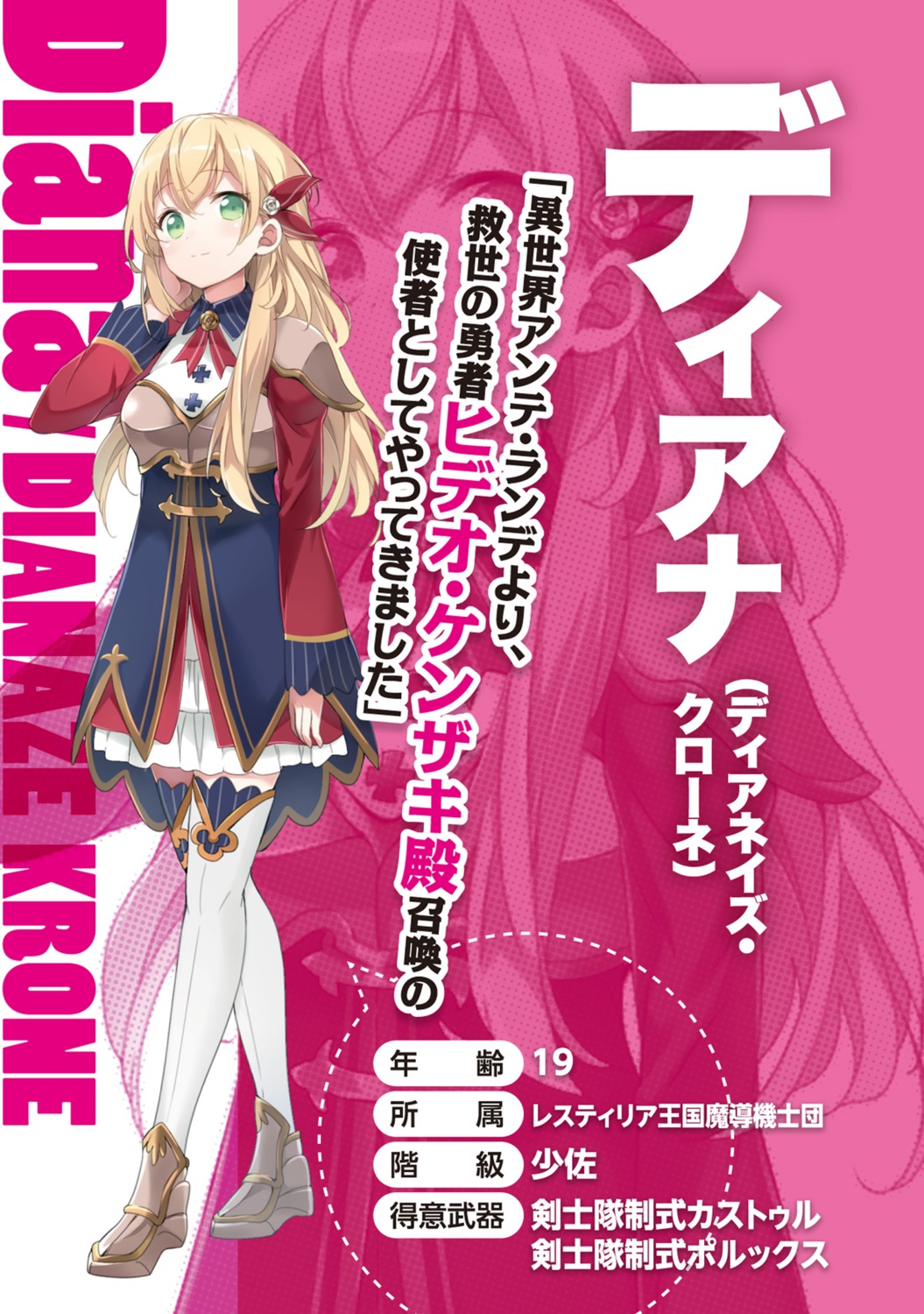 029, armor, dianaze_krone, profile_page, thighhighs, uniform, yuusha_no_segare