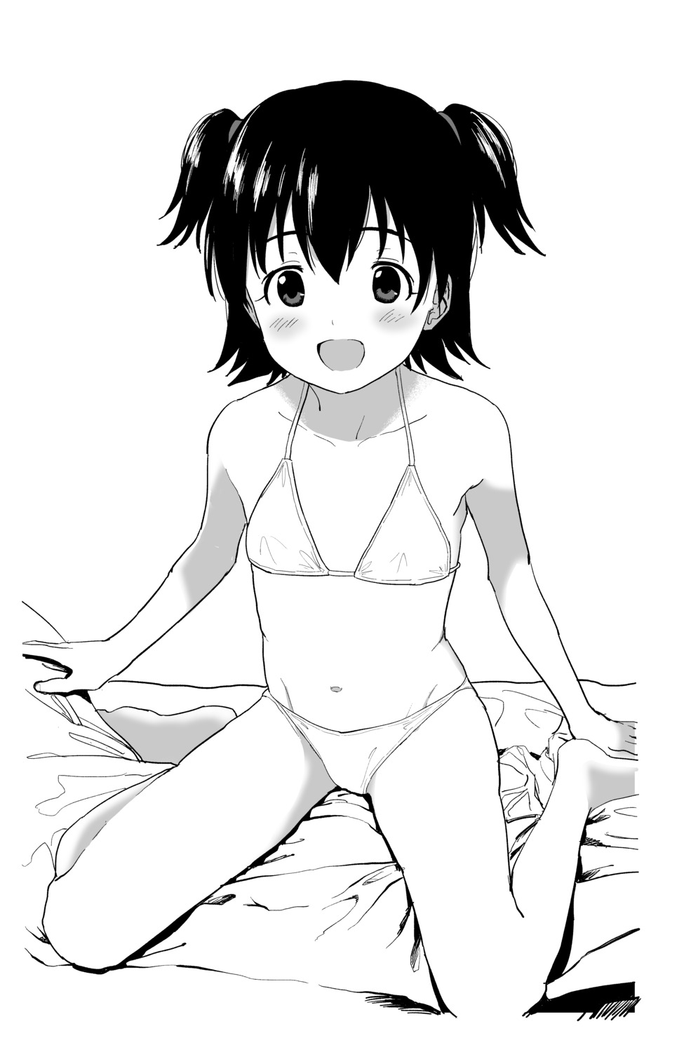 akagi_miria, bikini, monochrome, shinkun, swimsuits, the_idolm@ster, the_idolm@ster_cinderella_girls, the_idolm@ster_cinderella_girls_u149