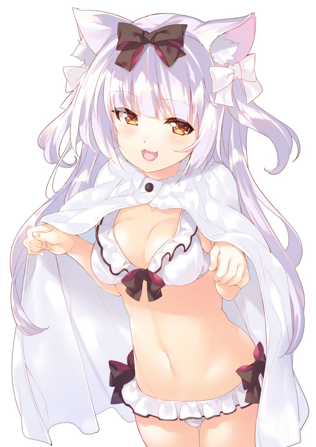 animal_ears, azur_lane, bikini, cleavage, mayuzaki_yuu, nekomimi, swimsuits, yukikaze_(azur_lane)