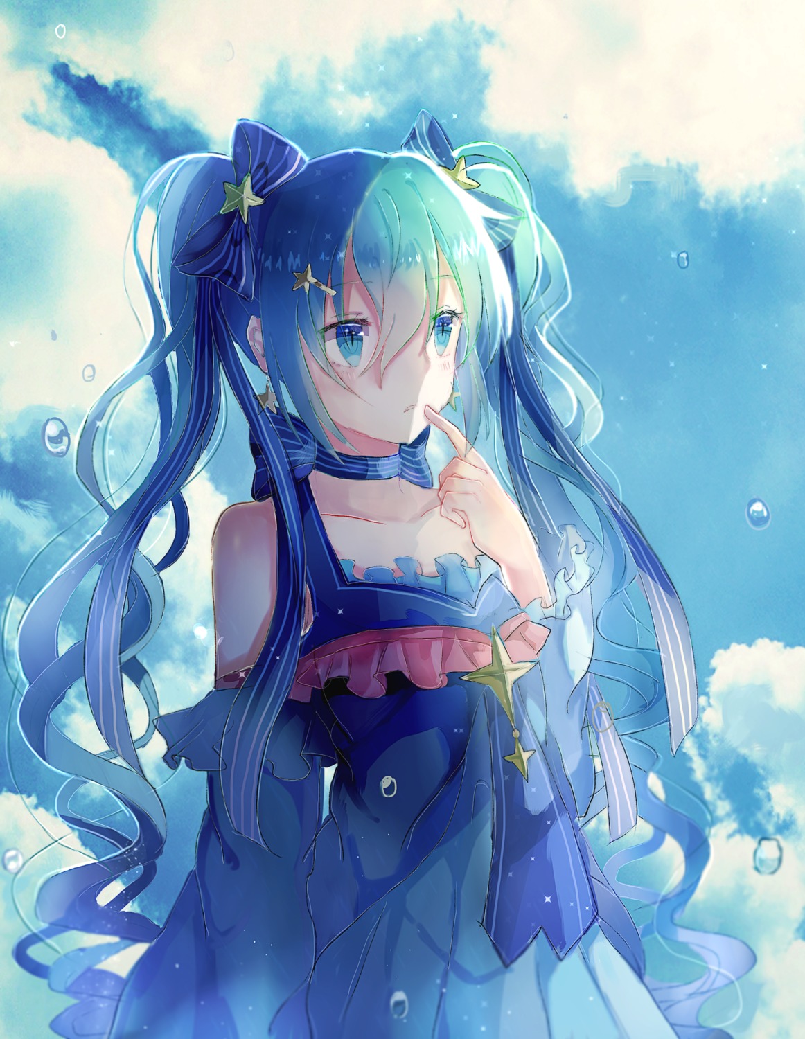 dress, hatsune_miku, iceblue, vocaloid, yuki_miku