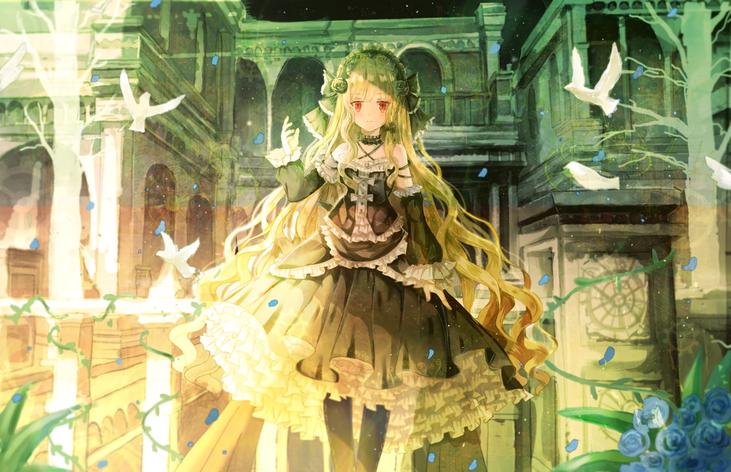 dress, gothic_lolita, iceblue, lolita_fashion, pantyhose