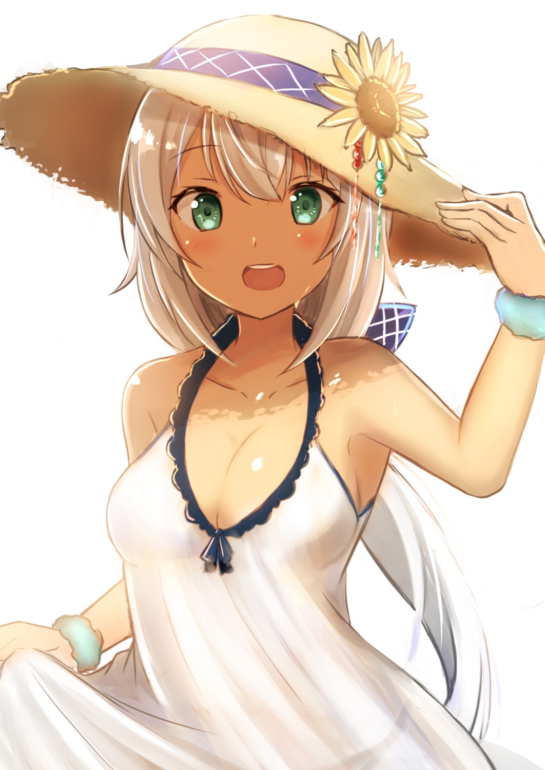 cleavage, dress, shibakame, summer_dress