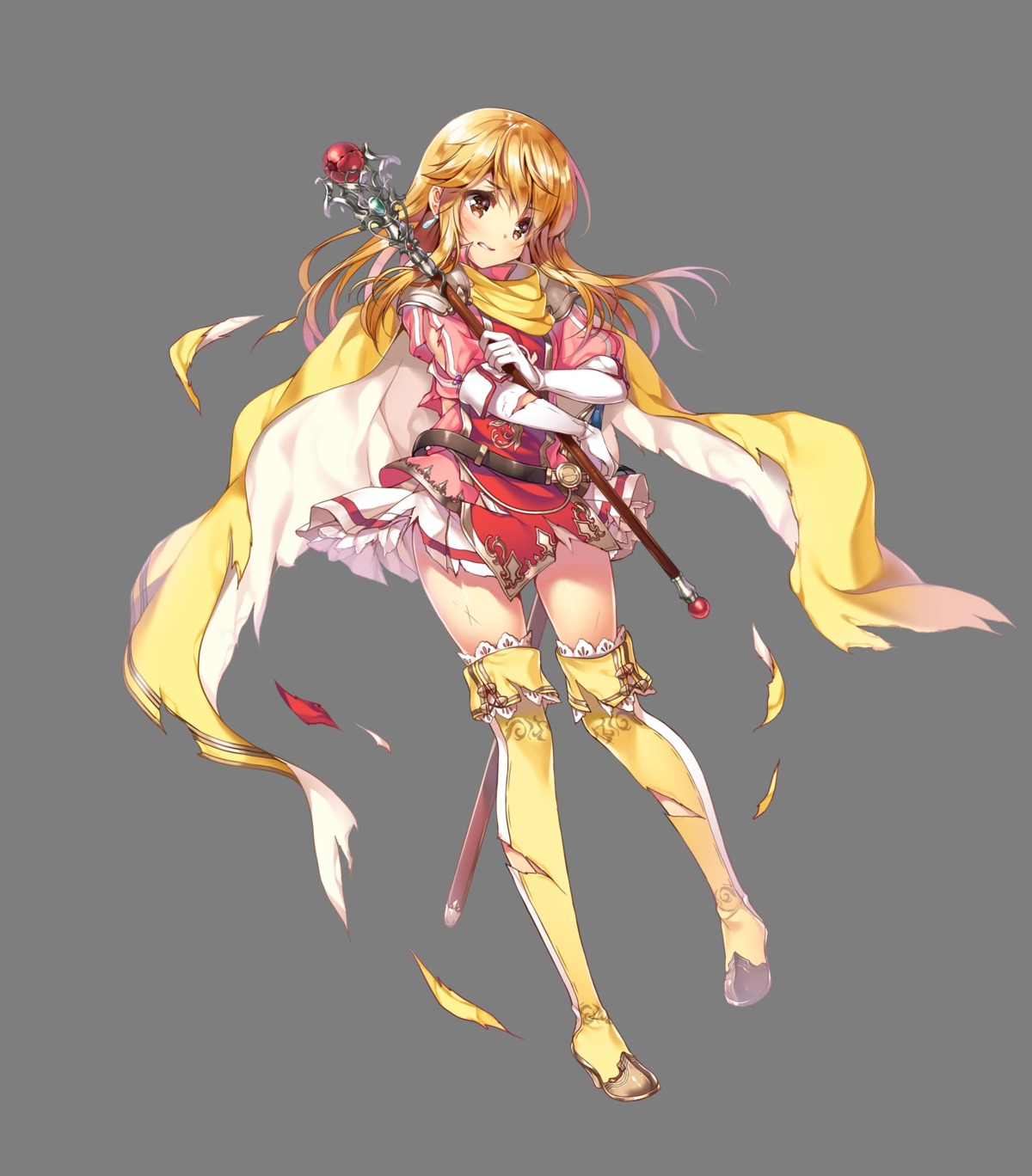 armor, fire_emblem_heroes, heels, lachesis_(fire_emblem), miwabe_sakura, thighhighs, torn_clothes, transparent_png