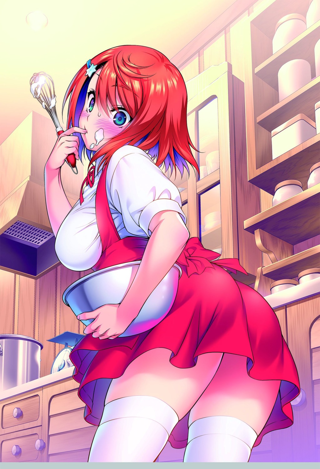 cream, cropme, miura_tadahiro, miyazaki_chisaki, thighhighs, yuragi-sou_no_yuuna-san