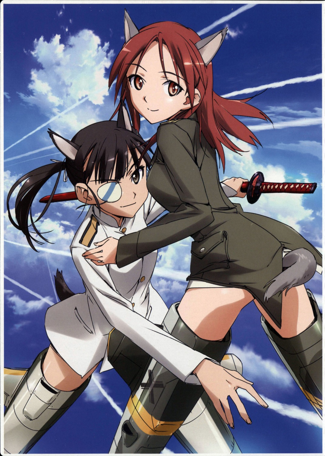 animal_ears, eyepatch, minna-dietlinde_wilcke, sakamoto_mio, screening, strike_witches, sword, tail