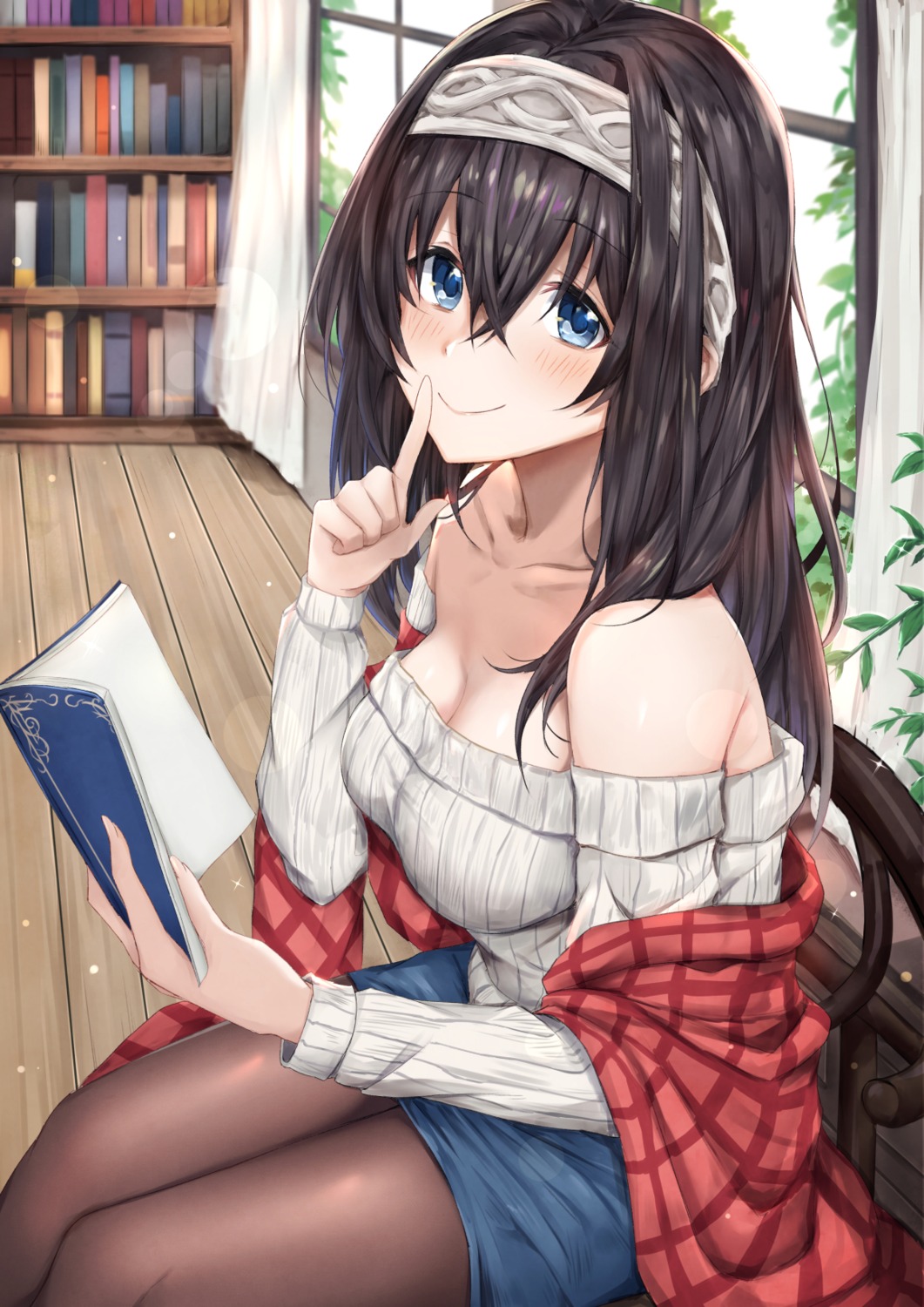 cleavage, coffeedog, pantyhose, sagisawa_fumika, sweater, the_idolm@ster, the_idolm@ster_cinderella_girls