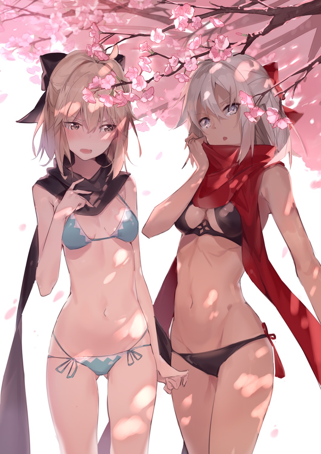 aida_(chinhung0612), bikini, cleavage, fate/grand_order, okita_souji_(alter)_(fate), okita_souji_(fate), swimsuits