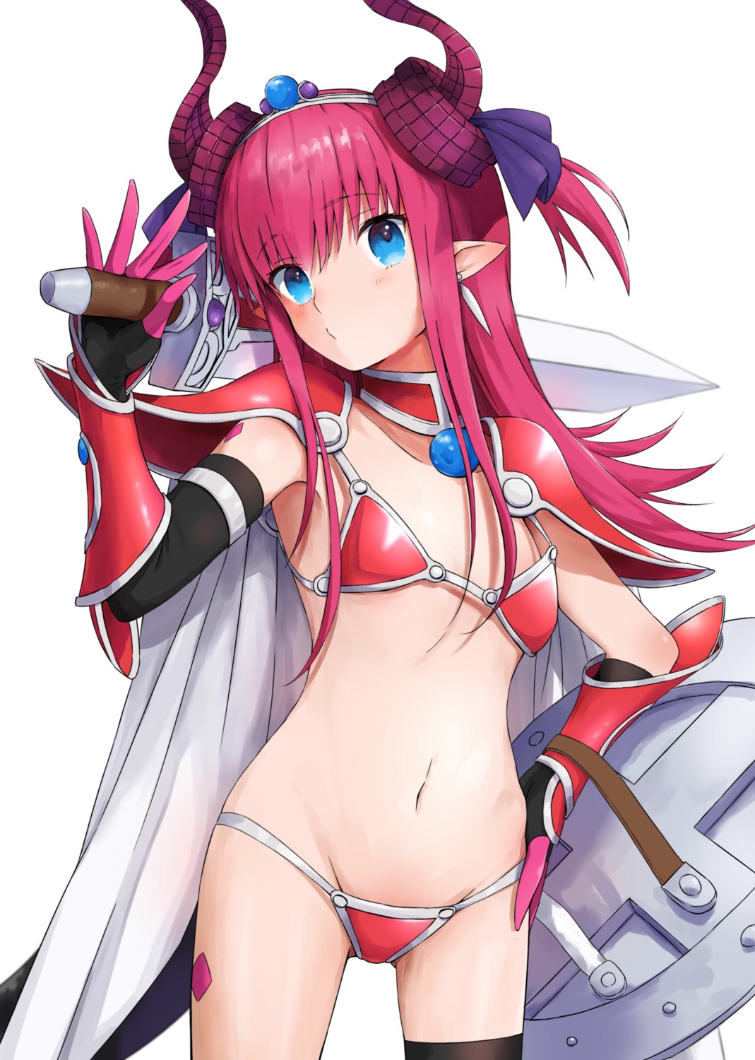 armor, bikini_armor, elizabeth_bathory, elizabeth_bathory_(brave)_(fate), fate/extra, fate/extra_ccc, fate/grand_order, fate/stay_night, horns, laika_(sputnik2nd), pointy_ears, sword, tail, thighhighs