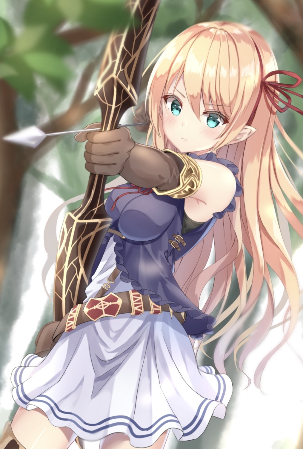 arisa_(shadowverse), kichi, pointy_ears, shadowverse, weapon