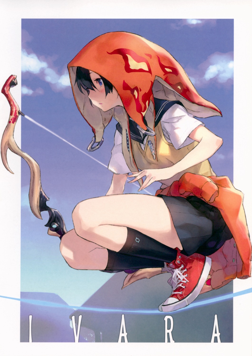 ivara_(warframe), jiyu2, seifuku, warframe, weapon