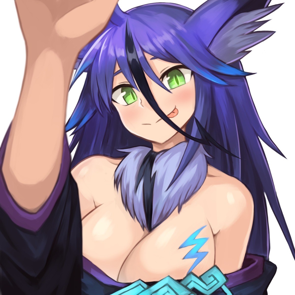 animal_ears, monster_girl_encyclopedia, raijuu_(monster_girl_encyclopedia), sookmo, tattoo