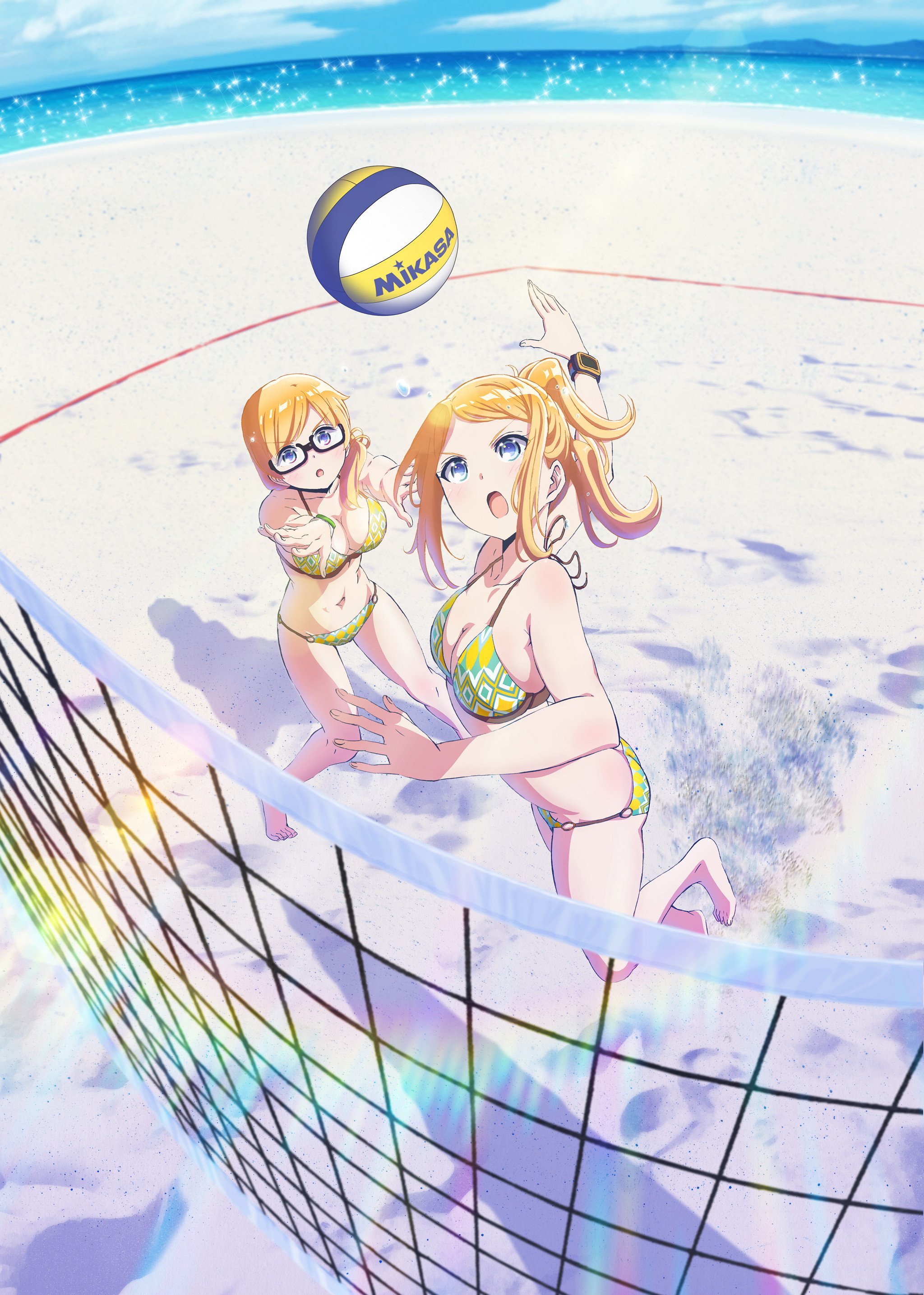 bikini, cleavage, harukana_receive, megane, swimsuits, thomas_emiri, thomas_kurea