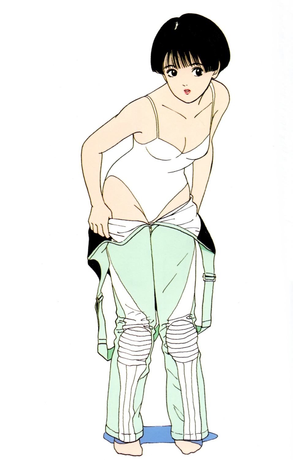 bodysuit, cleavage, eguchi_hisashi, swimsuits, undressing