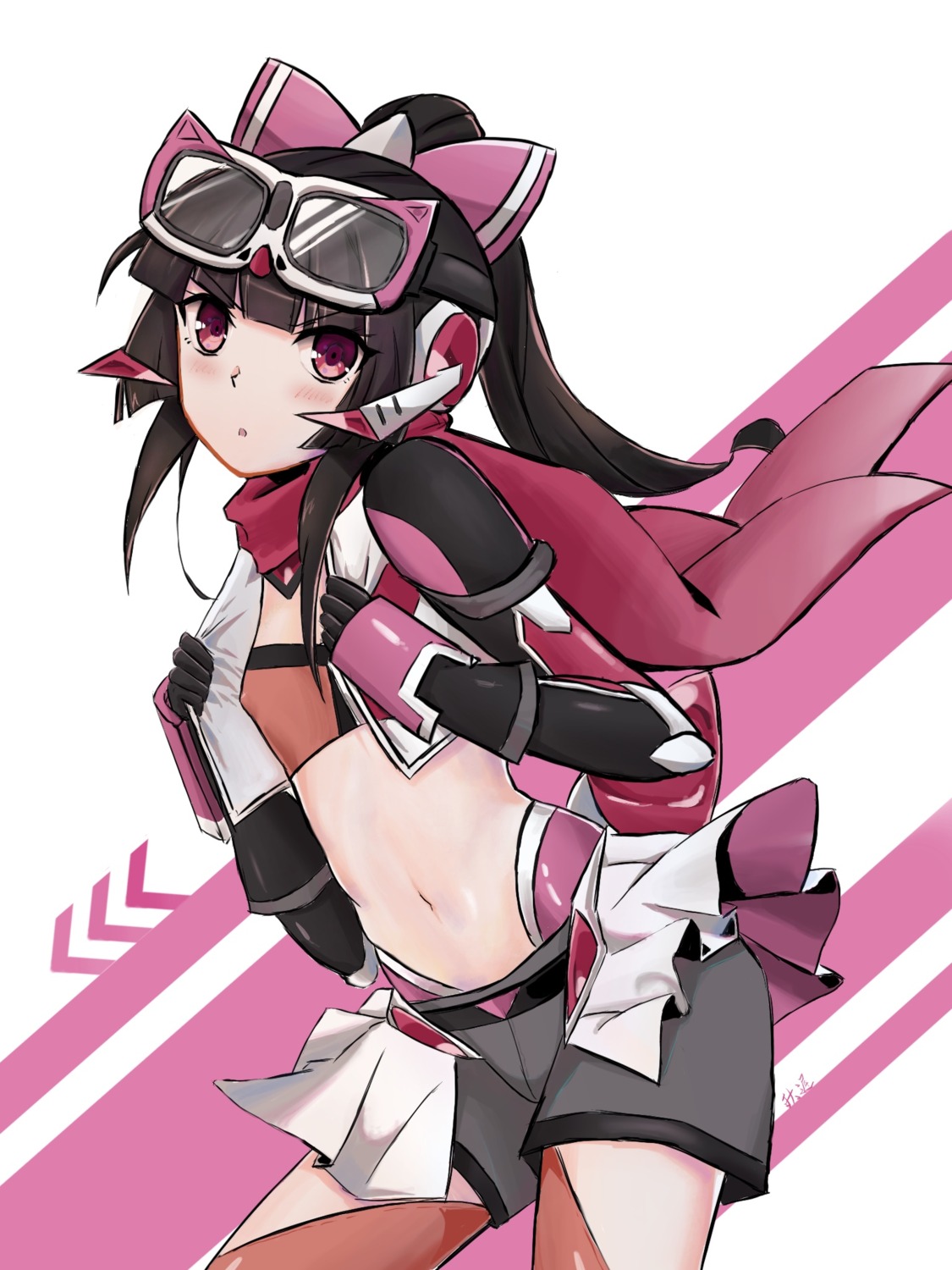bra, erect_nipples, open_shirt, resonancq, senki_zesshou_symphogear, thighhighs, tsukuyomi_shirabe, undressing