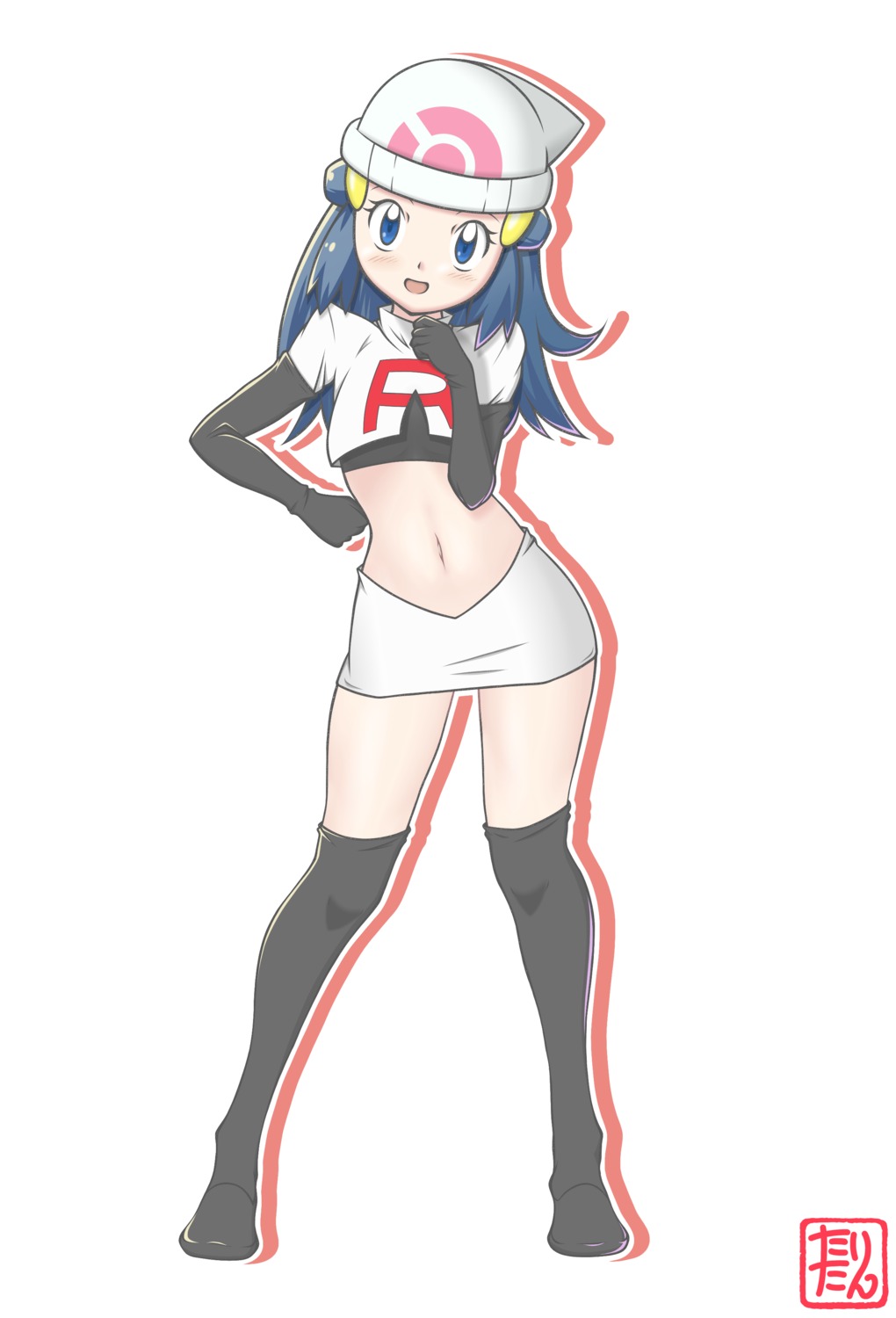 hikari_(pokemon), pokemon, pokemon_bdsp, pokemon_dppt, tax2rin, thighhighs