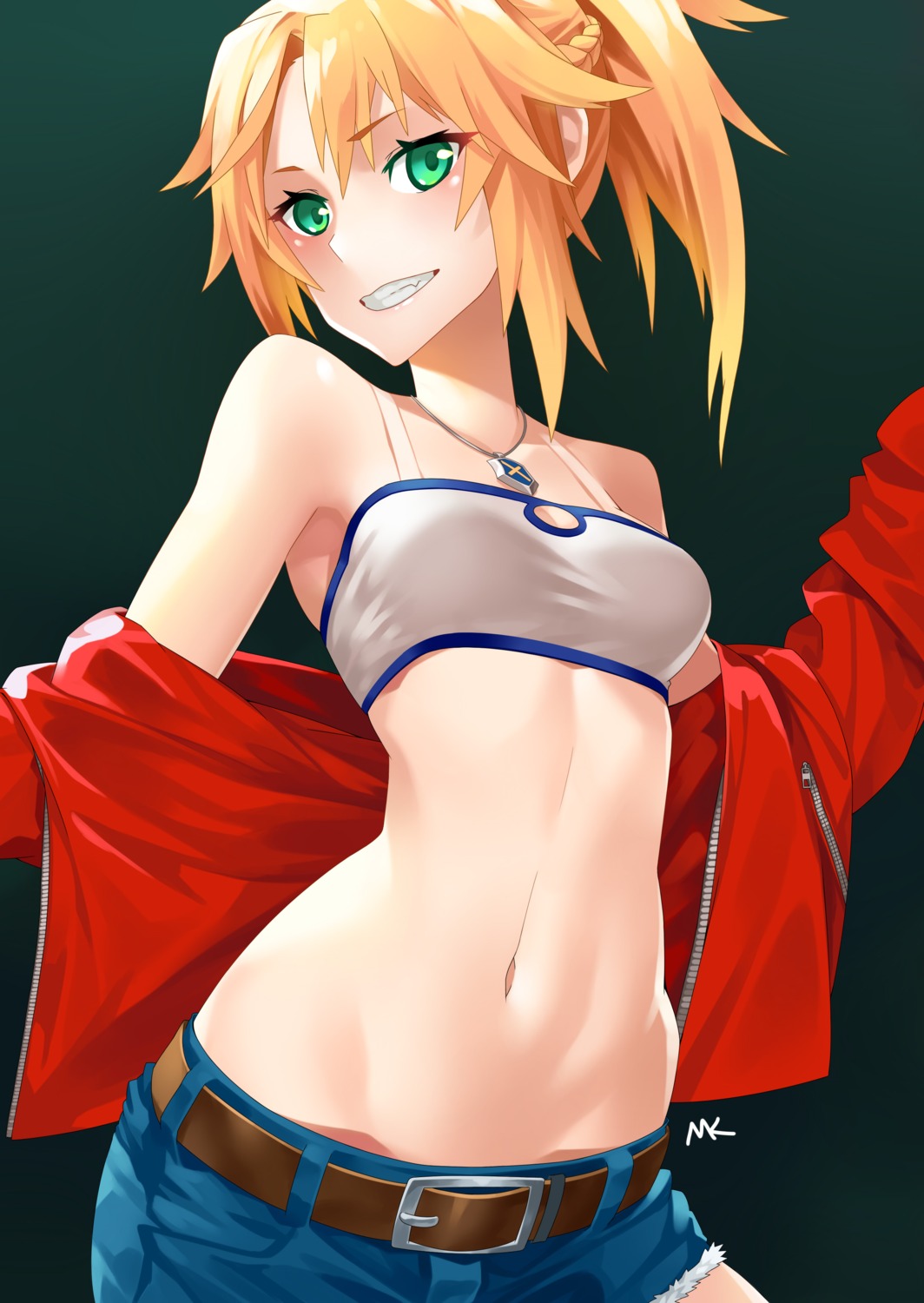 cleavage, fate/apocrypha, fate/stay_night, mk_(lazymk), mordred_(fate), open_shirt