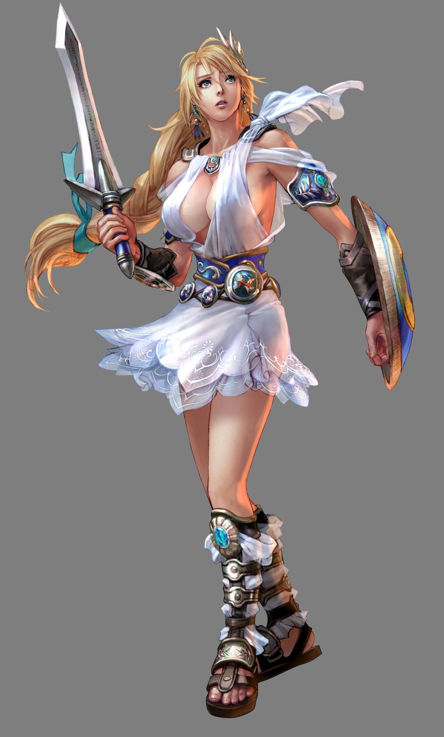 cleavage, dress, no_bra, sophitia_alexandra, soul_calibur, sword, transparent_png, weapon