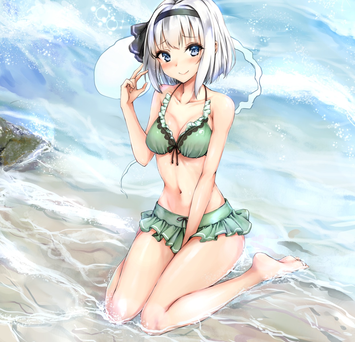 amagi_(amagi626), bikini, cleavage, konpaku_youmu, swimsuits, touhou, wet