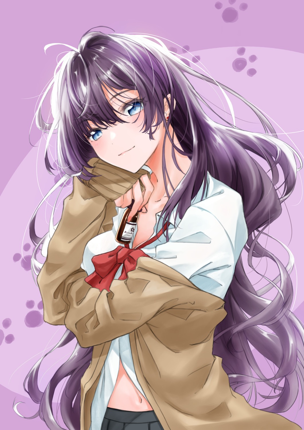 breast_hold, cleavage, ichinose_shiki, open_shirt, seifuku, sweater, tachibana_komoro, the_idolm@ster, the_idolm@ster_cinderella_girls