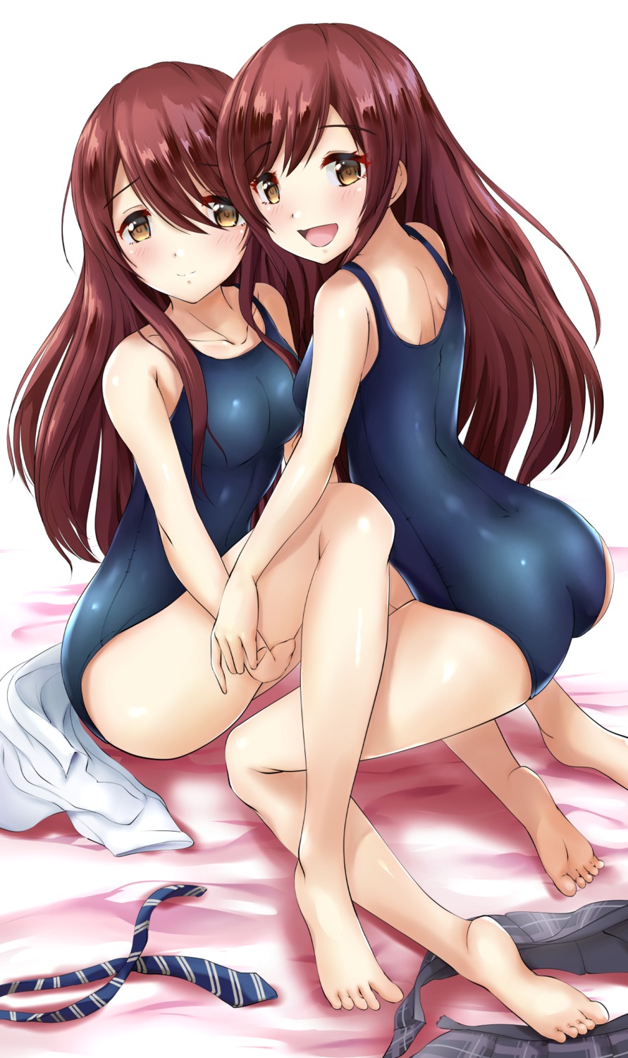 ass, kuroba_aki, oosaki_amana, oosaki_tenka, school_swimsuit, swimsuits, the_idolm@ster, the_idolm@ster_shiny_colors