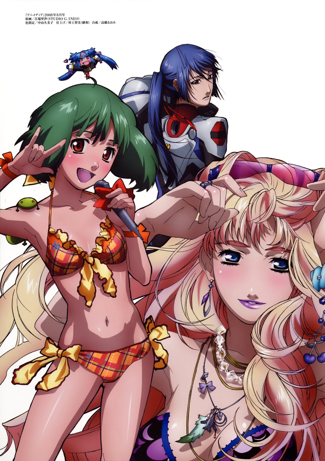 bikini, cleavage, ebata_risa, klan_klein, macross, macross_frontier, ranka_lee, saotome_alto