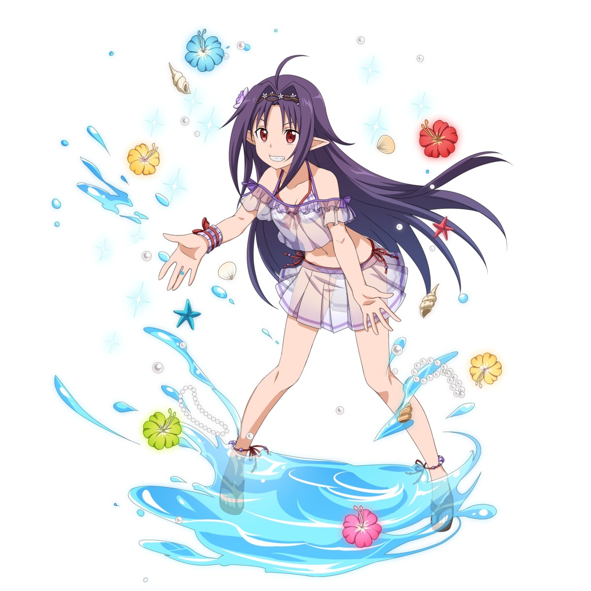 alfheim_online, bikini, cleavage, konno_yuuki, pointy_ears, see_through, swimsuits, sword_art_online
