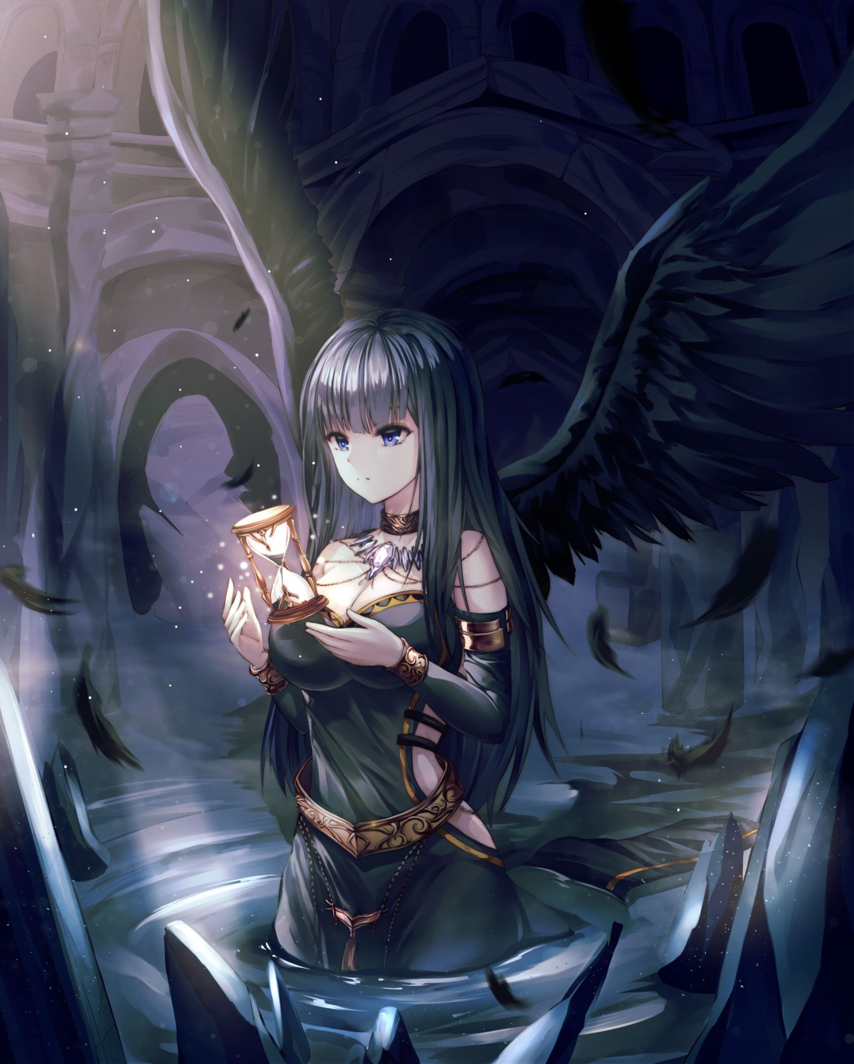 cleavage, dress, limit_x, wet, wings