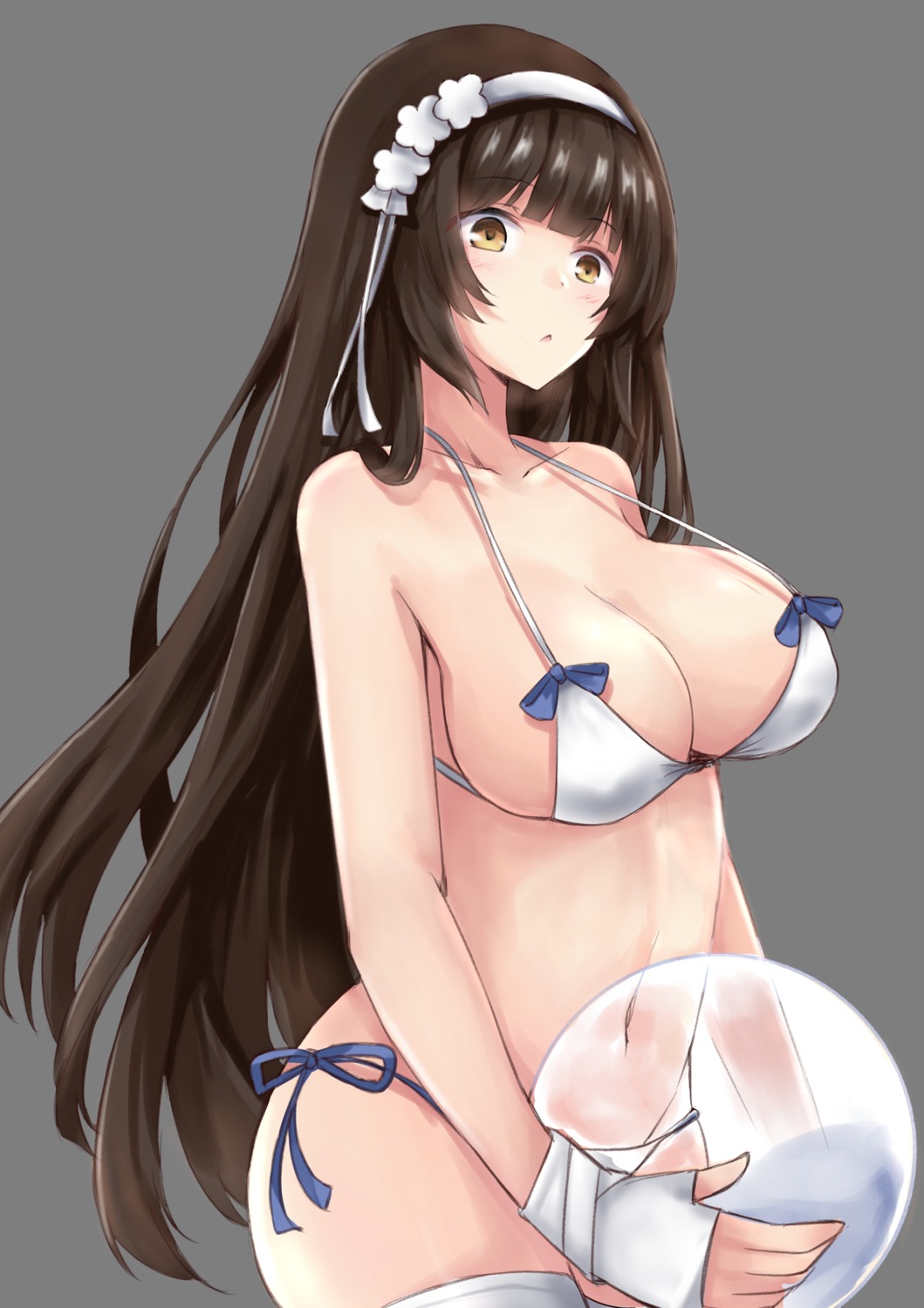 bikini, girls_frontline, hakuya_(white_night), qbz-95_(girls_frontline), swimsuits, thighhighs, transparent_png