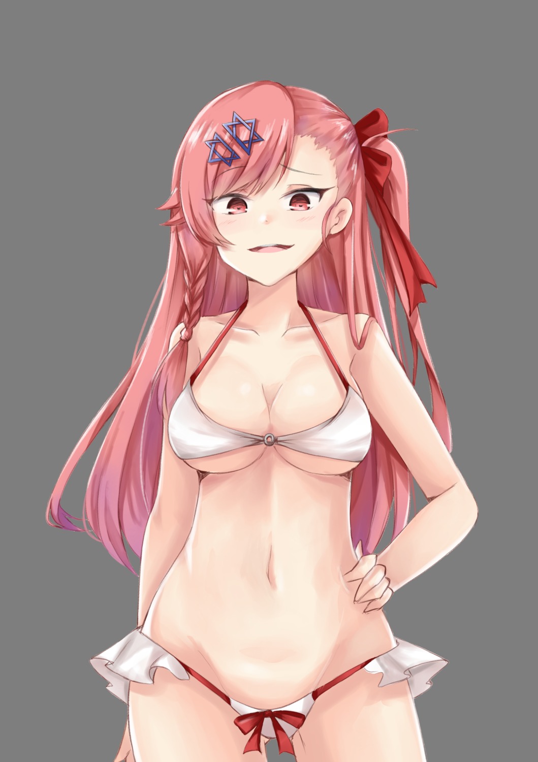 bikini, girls_frontline, hakuya_(white_night), negev_(girls_frontline), swimsuits, transparent_png, underboob