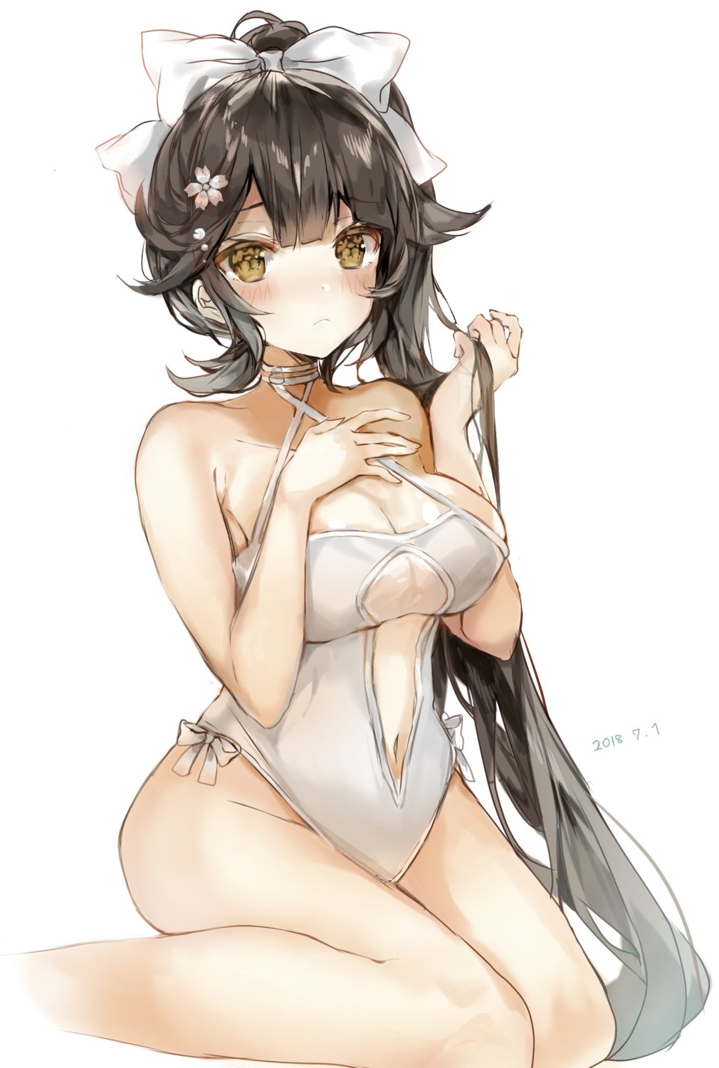 azur_lane, bomucox, breast_hold, see_through, swimsuits, takao_(azur_lane)