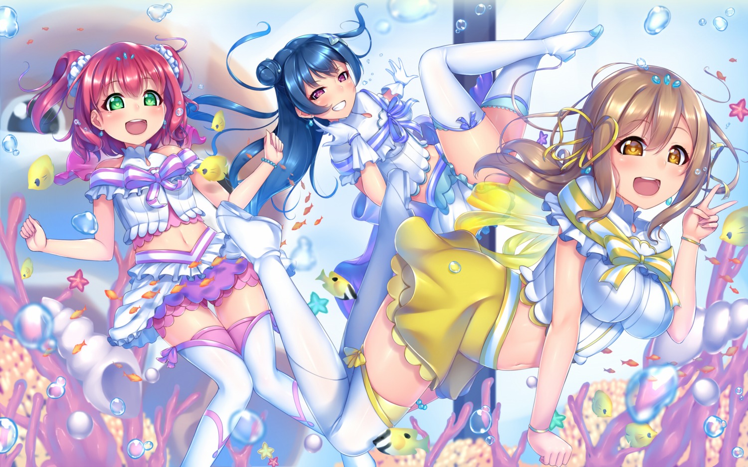 gacchu, heels, kunikida_hanamaru, kurosawa_ruby, love_live!_(series), love_live!_sunshine!!, thighhighs, tsushima_yoshiko