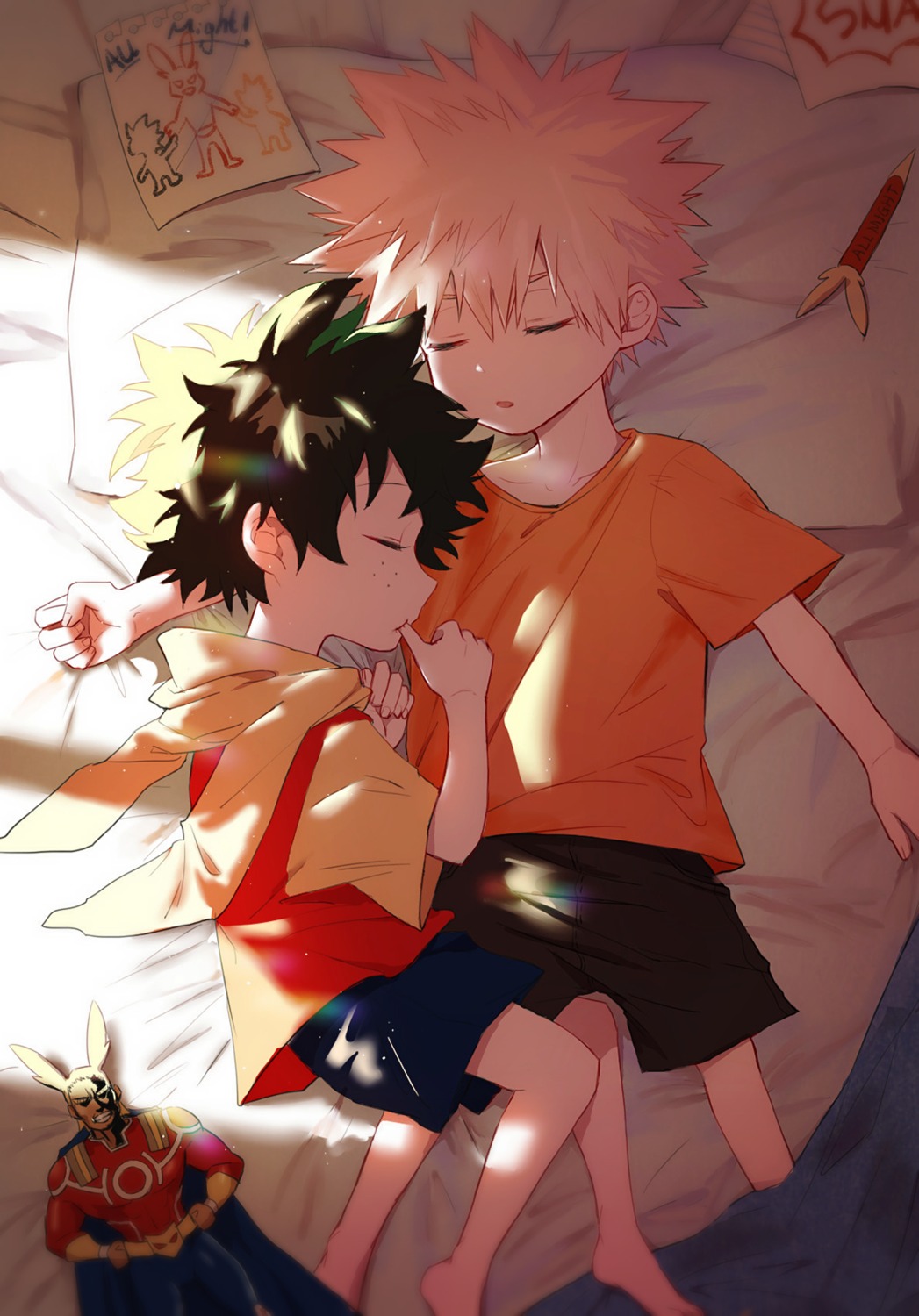 bakugou_katsuki, boku_no_hero_academia, feet, liyuchen1126, male, midoriya_izuku