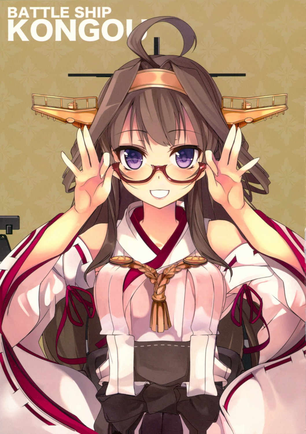 kantai_collection, kongou_(kancolle), megane, shirokitsune