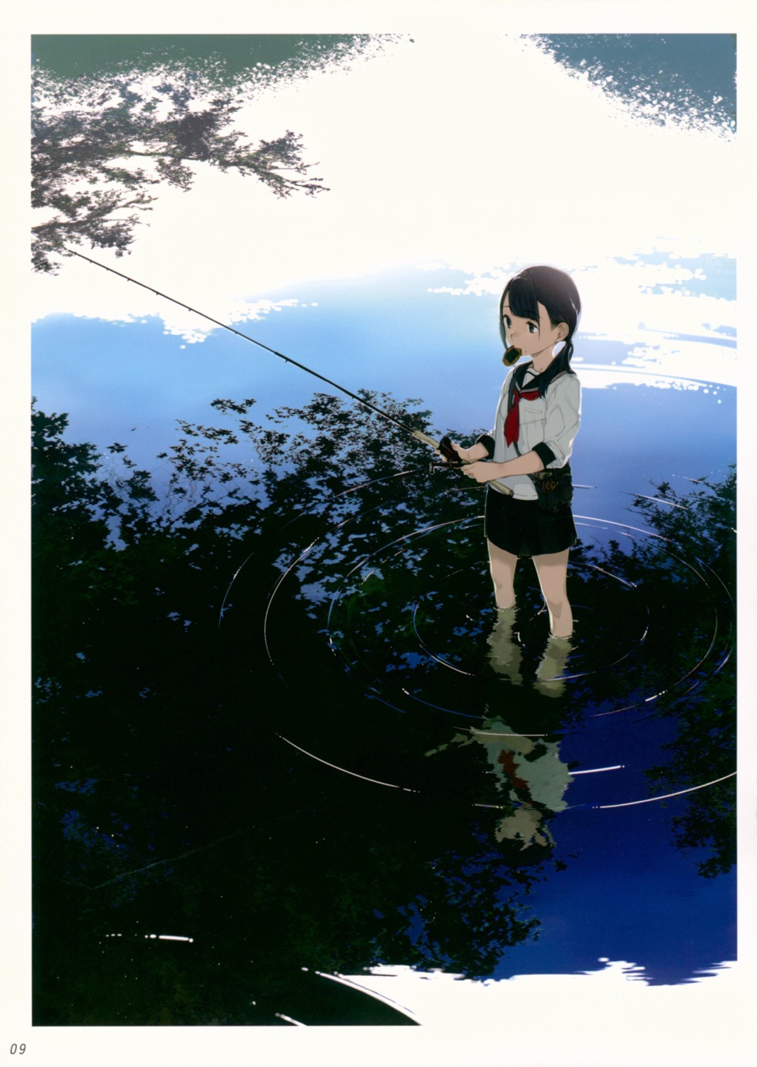ouchi_kaeru, seifuku, wet