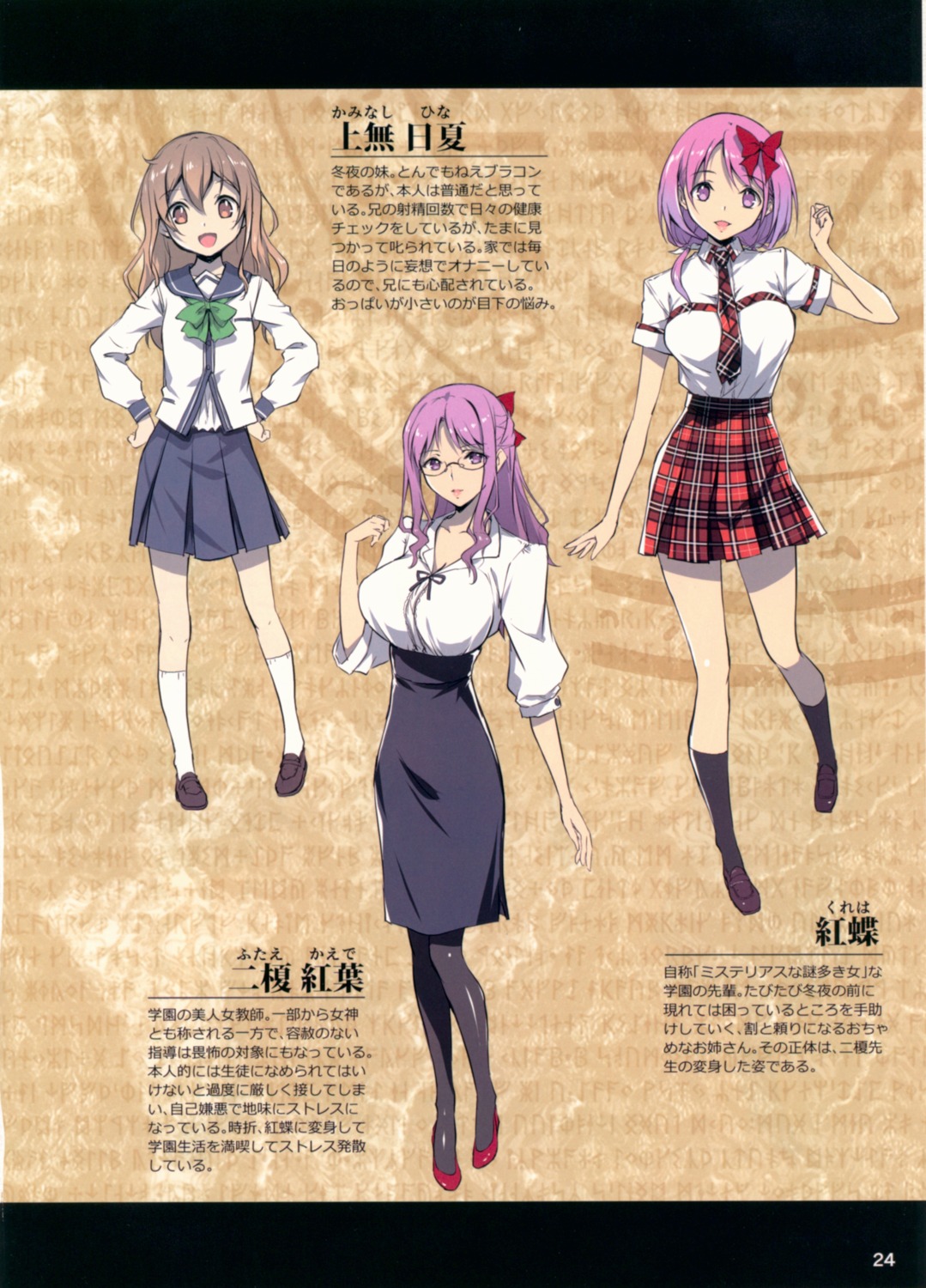 binding_discoloration, business_suit, cleavage, cropme, kikurage, megane, seifuku