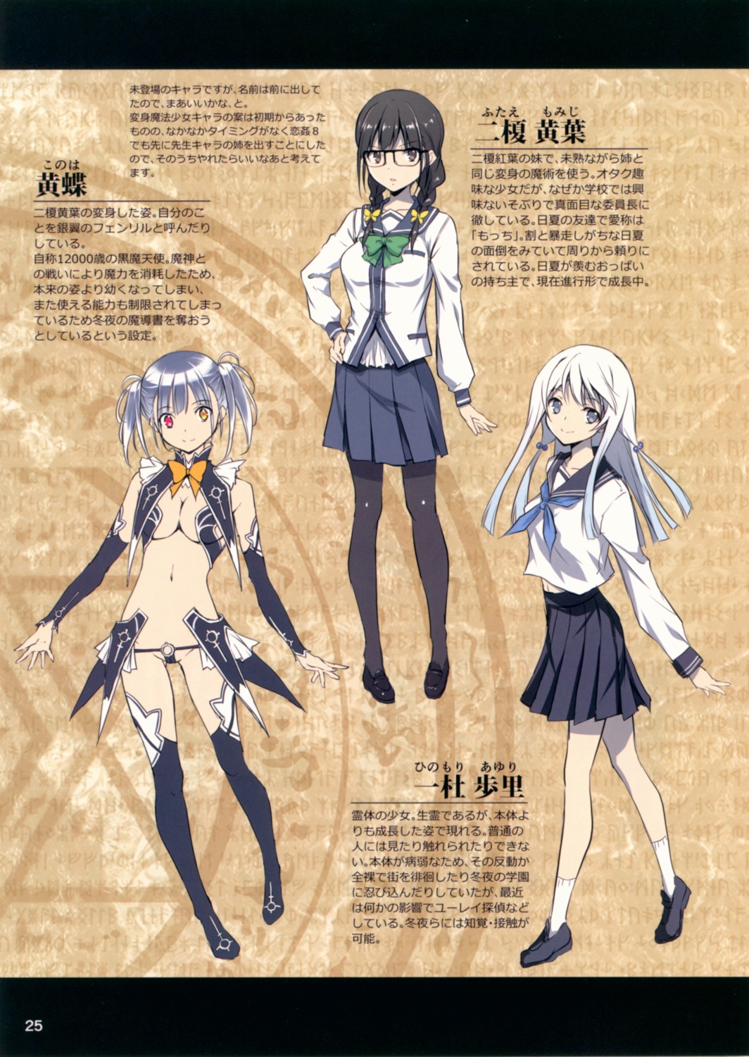 heterochromia, kikurage, megane, no_bra, pantsu, pantyhose, seifuku, thighhighs