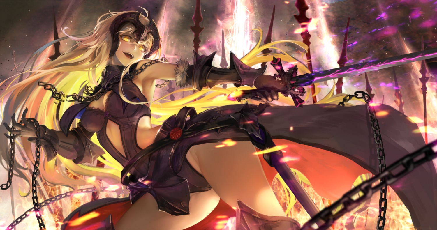 armor, cleavage, fate/grand_order, jeanne_d'arc, jeanne_d'arc_alter_(fate), kito_(kito2), leotard, sword