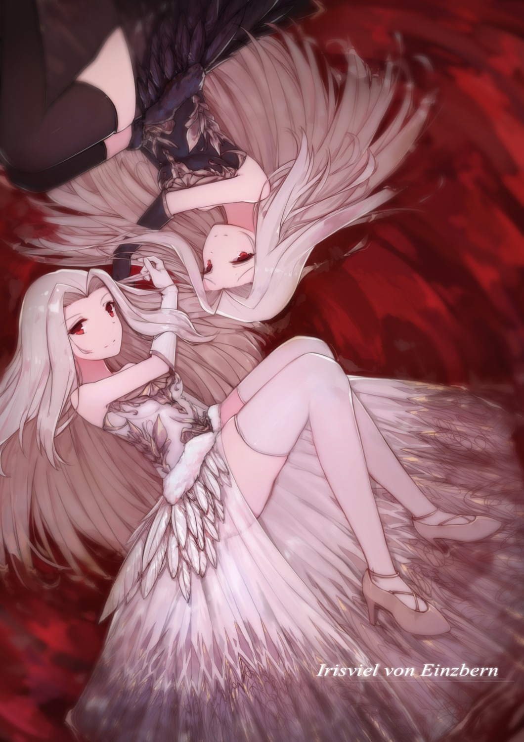 fate/stay_night, fate/zero, heels, illyasviel_von_einzbern, irisviel_von_einzbern, see_through, thighhighs, yukineko
