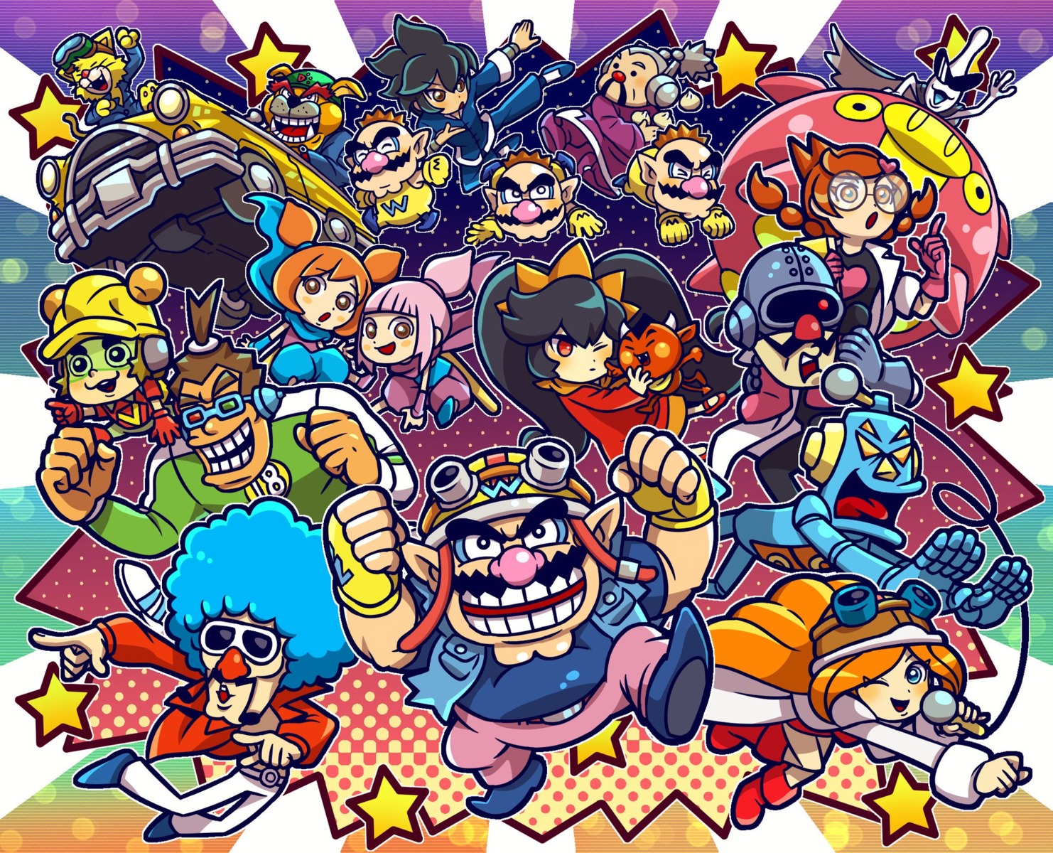 ana_(warioware), ashley_(warioware), kat_(warioware), mecha, megane, mona_(warioware), nintendo, pointy_ears