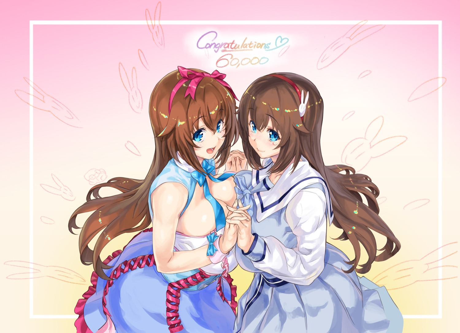 cleavage, fujisaki_yua, ore_p_1gou, seifuku, symmetrical_docking, yua_(channel)