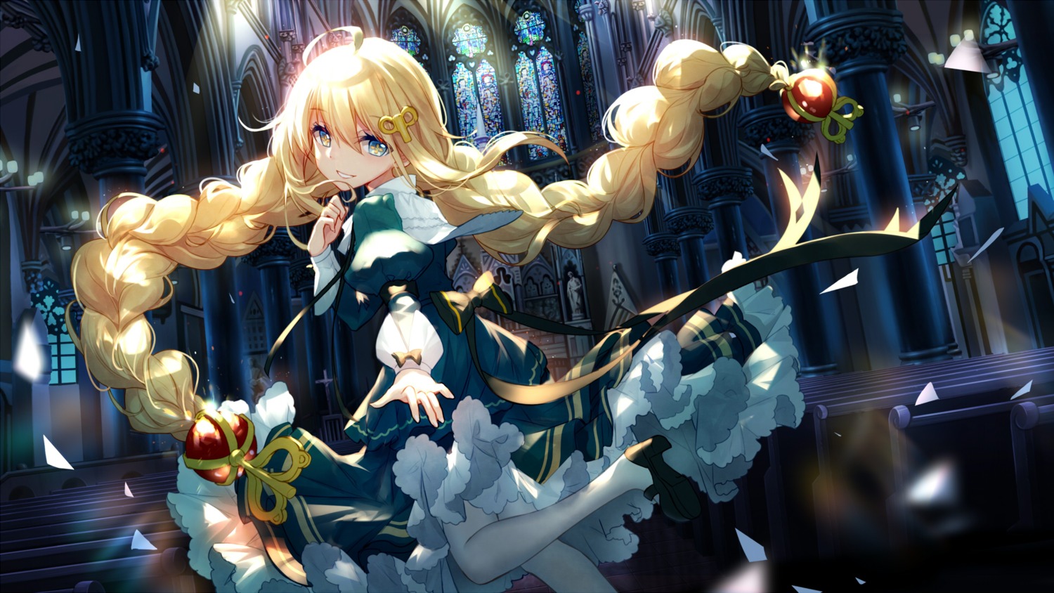 bison_cangshu, dress, heels, pantyhose, wallpaper, witch_weapon