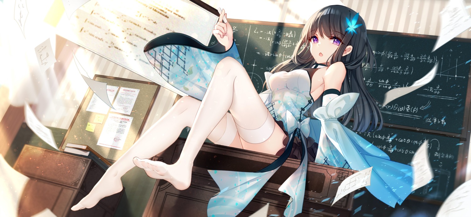 bison_cangshu, feet, japanese_clothes, thighhighs, witch_weapon