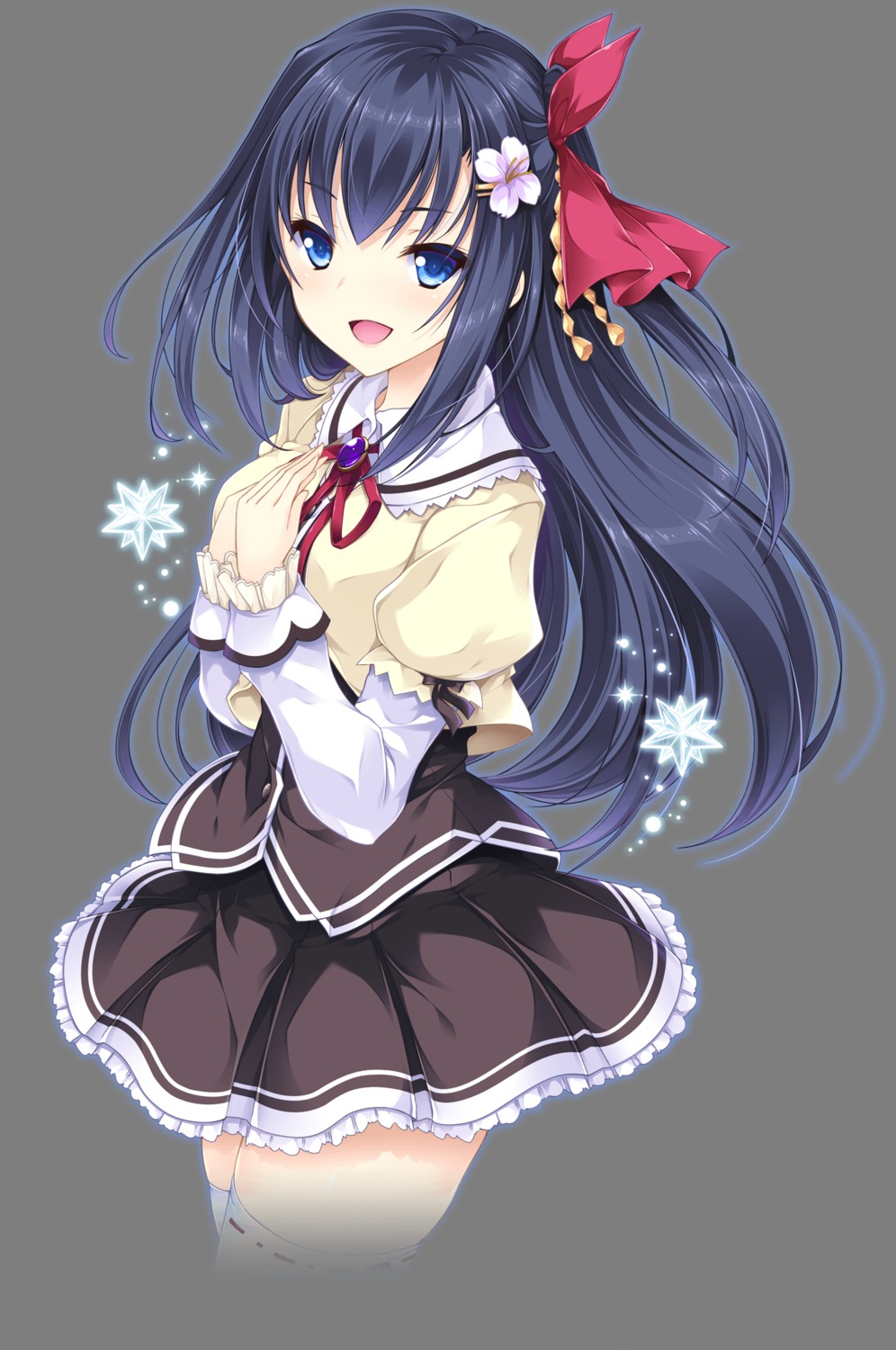 ensemble_(company), mutou_kurihito, otome_ga_musubu_tsukiyo_no_kirameki, seifuku, shijou_ran, thighhighs, transparent_png