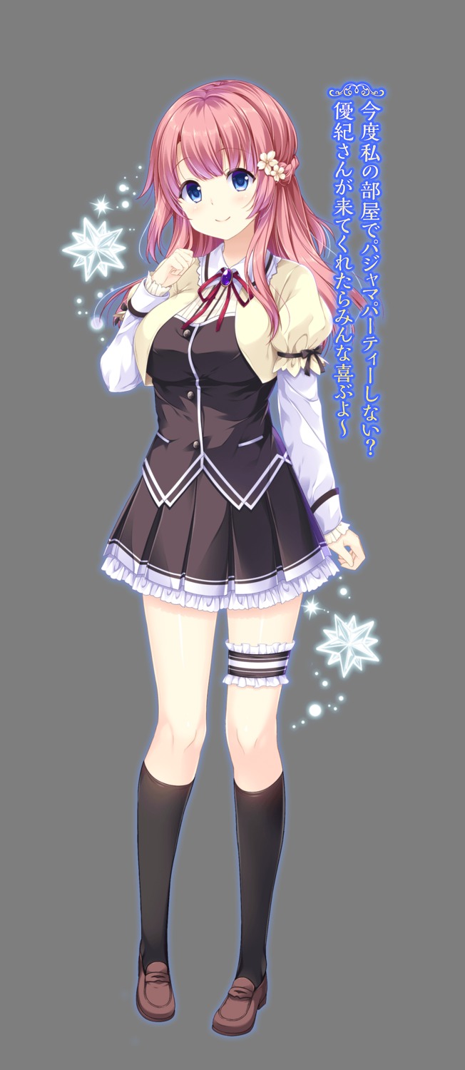 ensemble_(company), fujisaki_nagisa, garter, kurasawa_moko, otome_ga_musubu_tsukiyo_no_kirameki, seifuku, transparent_png