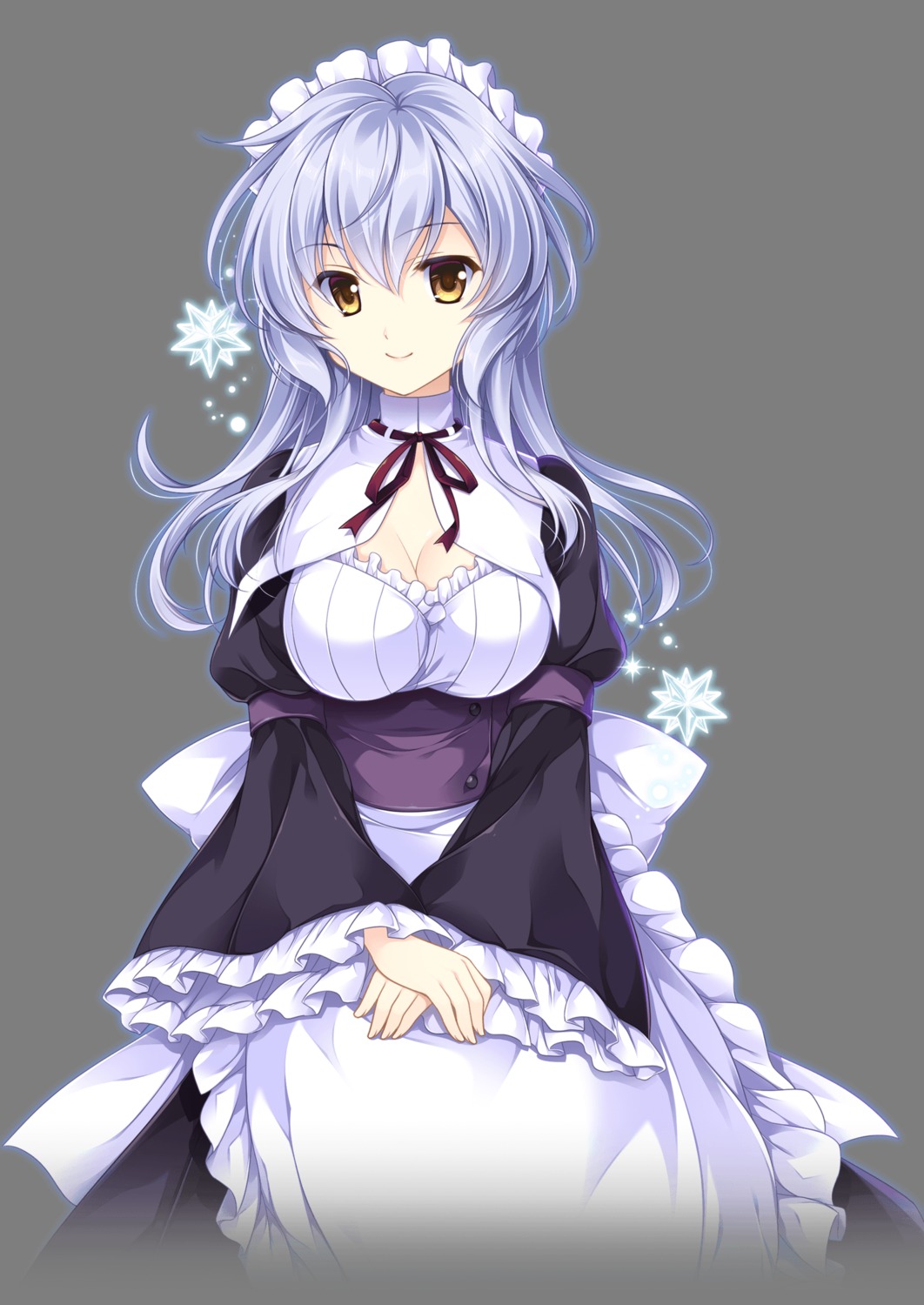 cleavage, ensemble_(company), maid, noumi_iroha, odawara_hakone, otome_ga_musubu_tsukiyo_no_kirameki, transparent_png