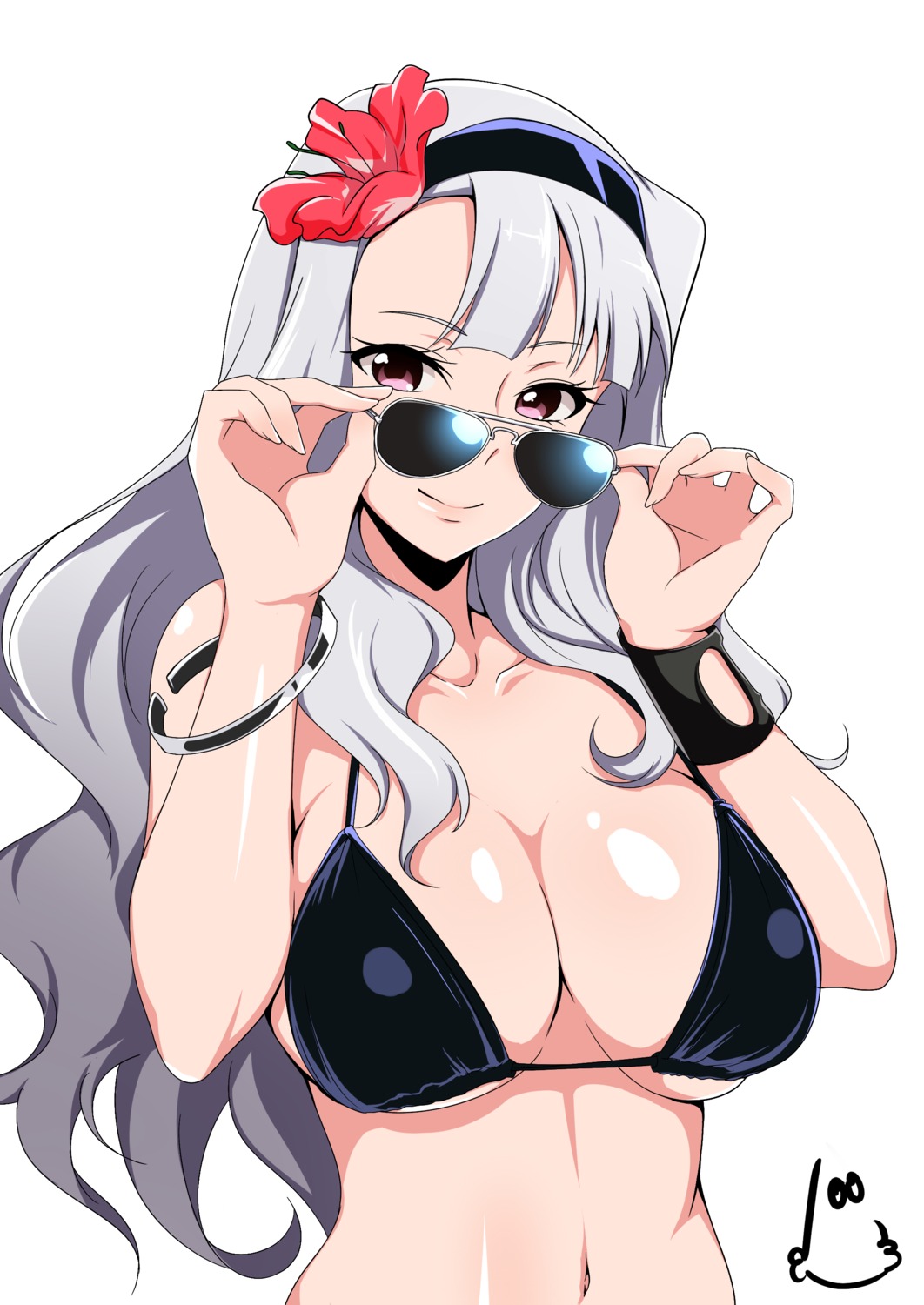 bikini_top, cleavage, jabara_tornado, megane, shijou_takane, swimsuits, the_idolm@ster, underboob