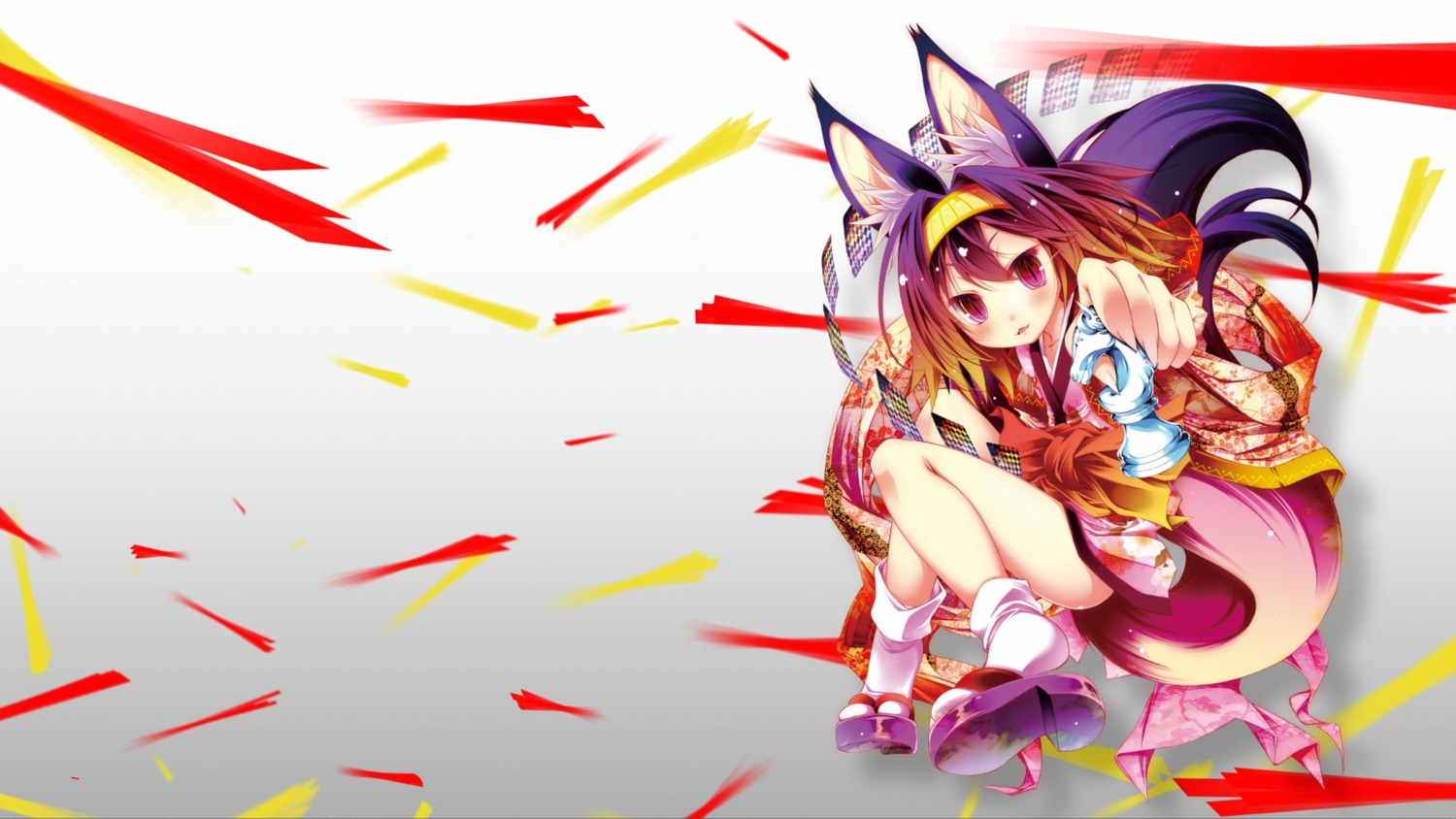 animal_ears, hatsuse_izuna, japanese_clothes, kamiya_yuu, no_game_no_life, tail, wallpaper